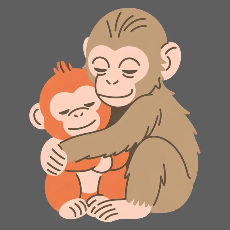 Duo de Singes Câlins
