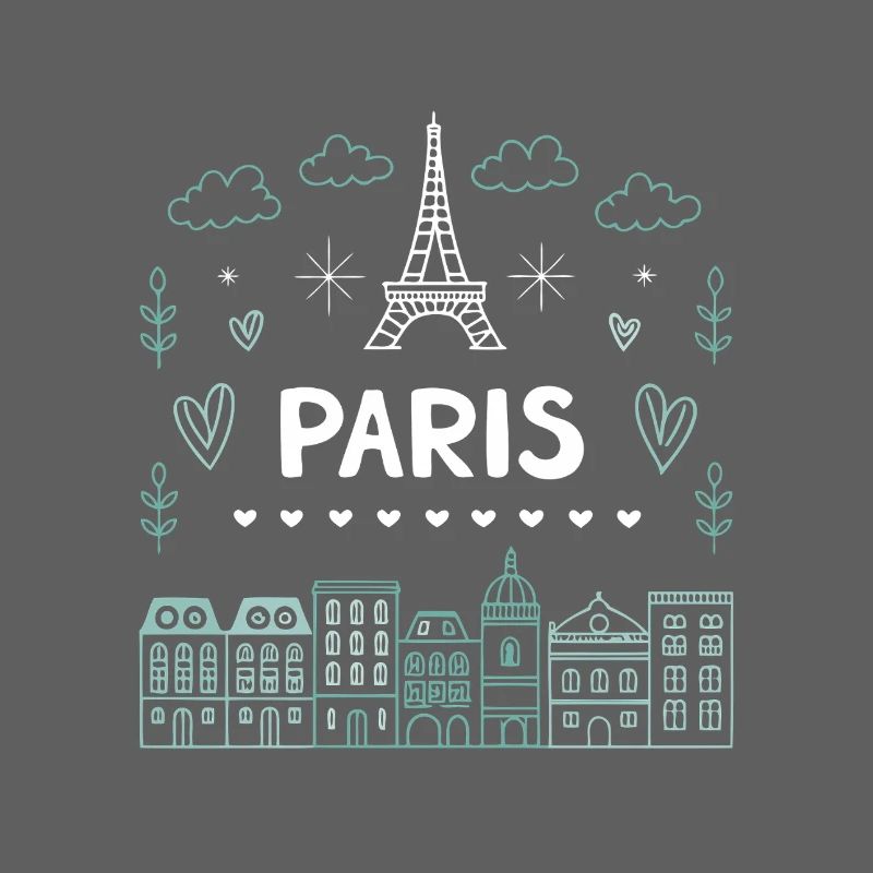 Doodle Paris Tour Eiffel Cœurs