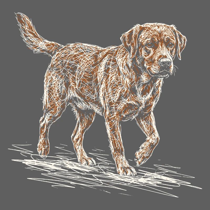 Fox Red Labrador Sketch – Hund Design