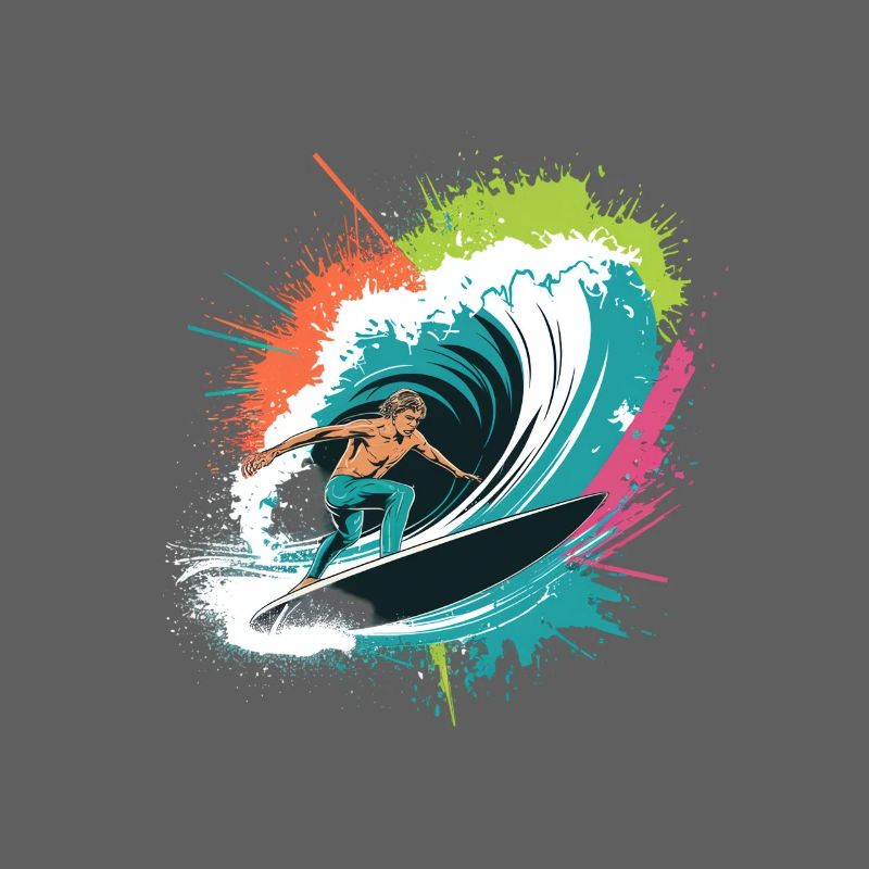 Bunter Surfer Wasserfarben Spritzer Graffiti