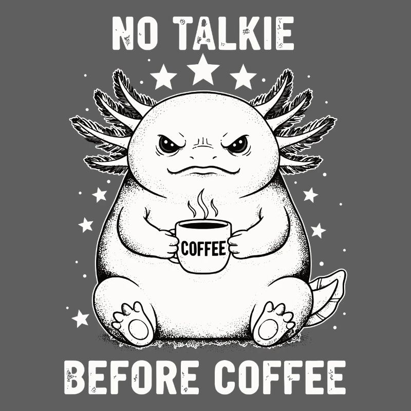 Pas de conversation devant un axolotl amateur de café