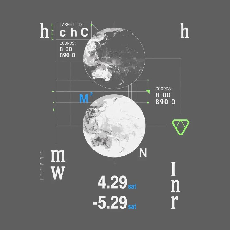 Futuristic HUD World Map Coordinates