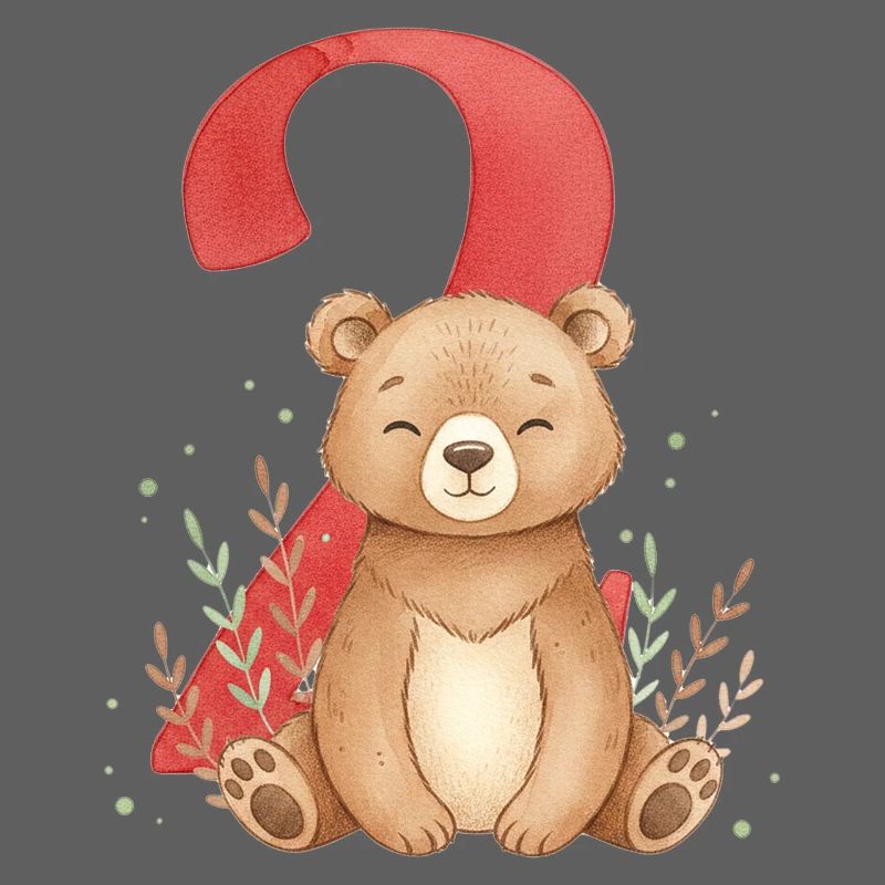 Ours câlin avec le numéro 2