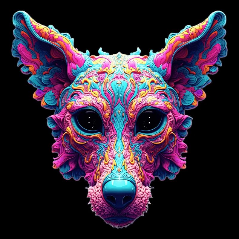 Psychedelischer bester Freund – Hundedesign-T-Shirt