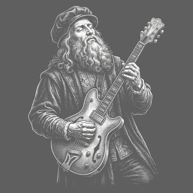 Leonardo Da Vinci joue de la guitare