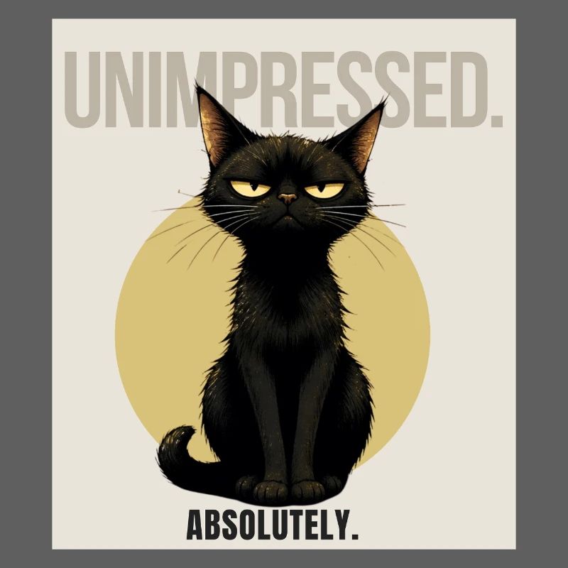 Peu impressionné. – Dessin sarcastique du chat noir