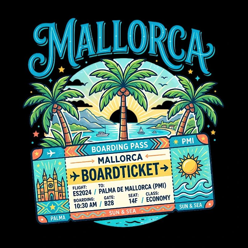 Mallorca Boarding Pass – Sommer Urlaub