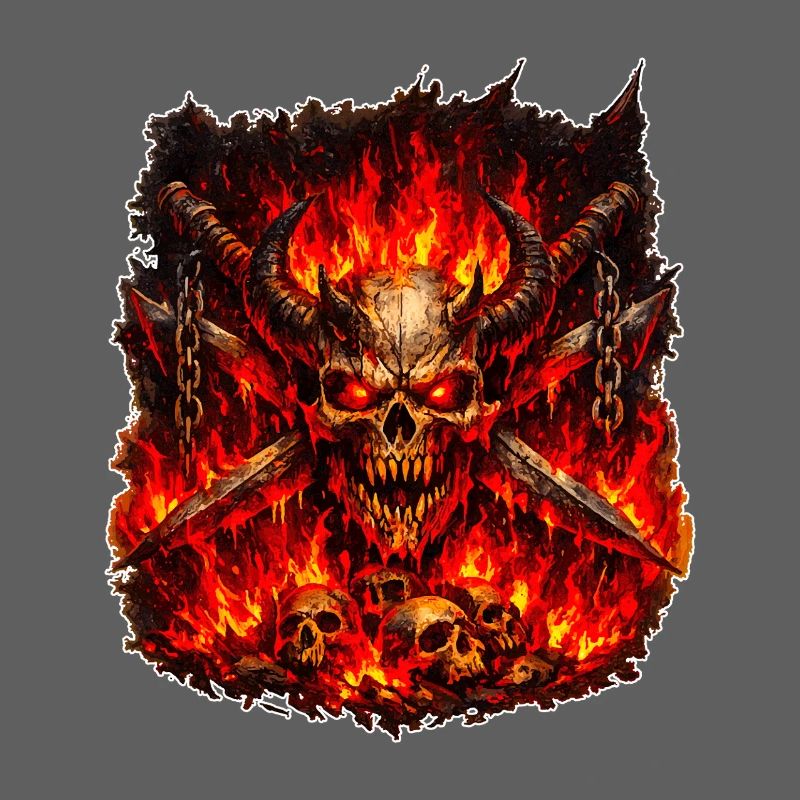 Feuer Schädel mit Hörnern