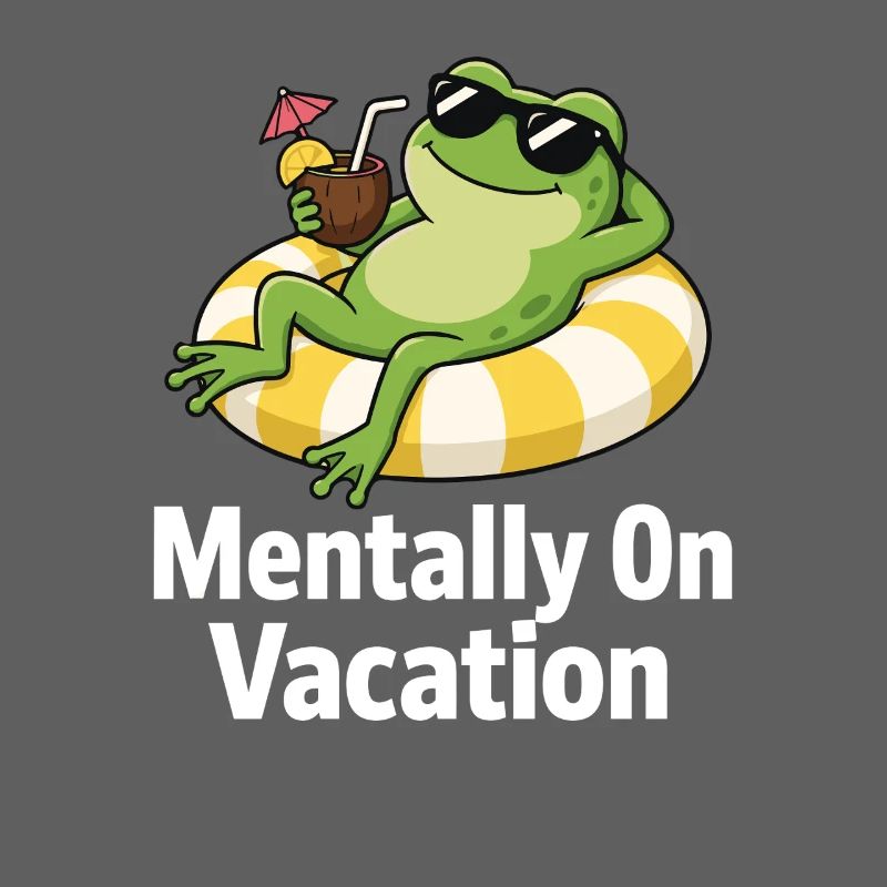 Mental On Vacation Frog Funny Summer