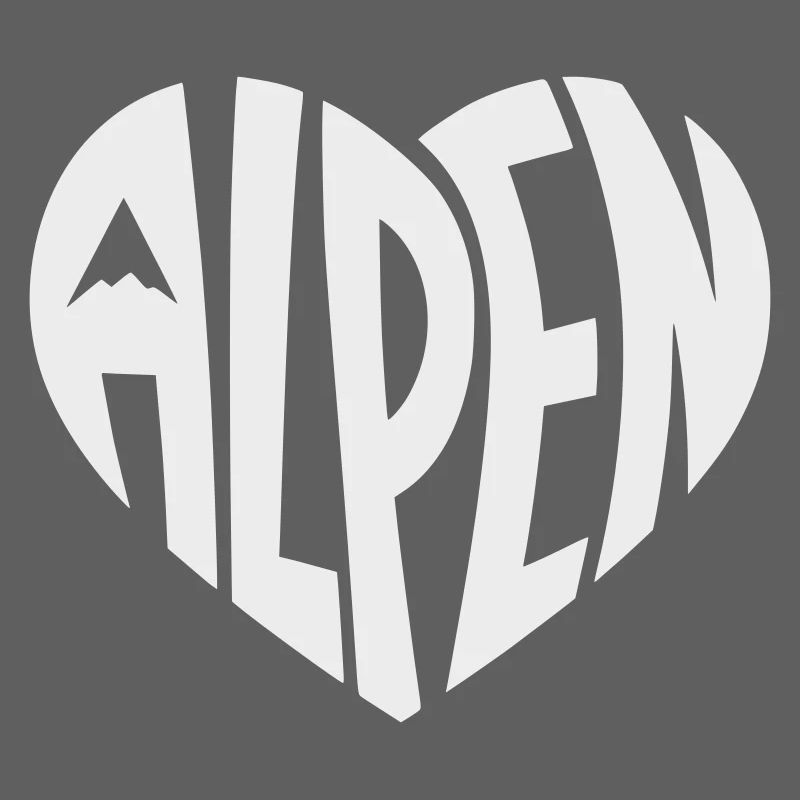 Alpen Herzdesign - Designfarbe variabel