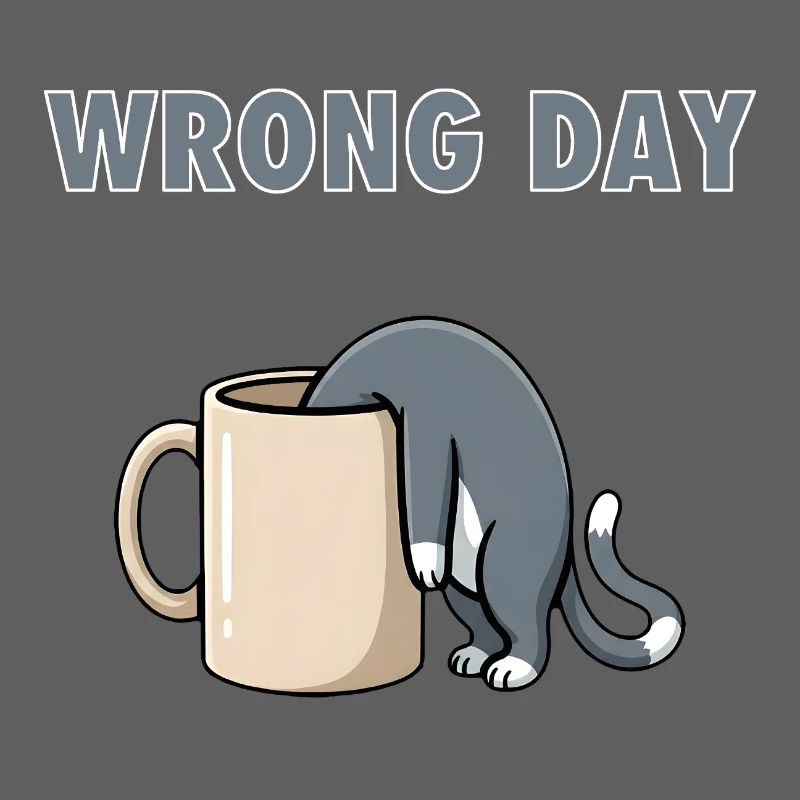 Wrong Day Cat - Funny Bad Day Coffee Meme