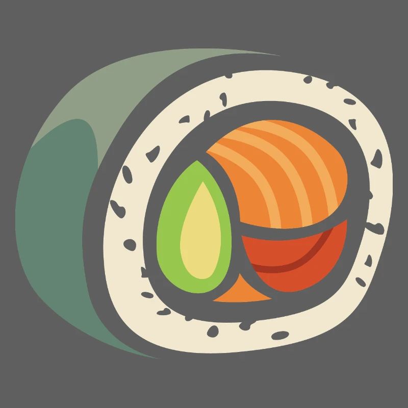 Sushi Roll Cartoon - Conception d’aliments amusants