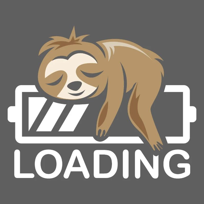 lustiges Faultier loading Batterie Symbol comic