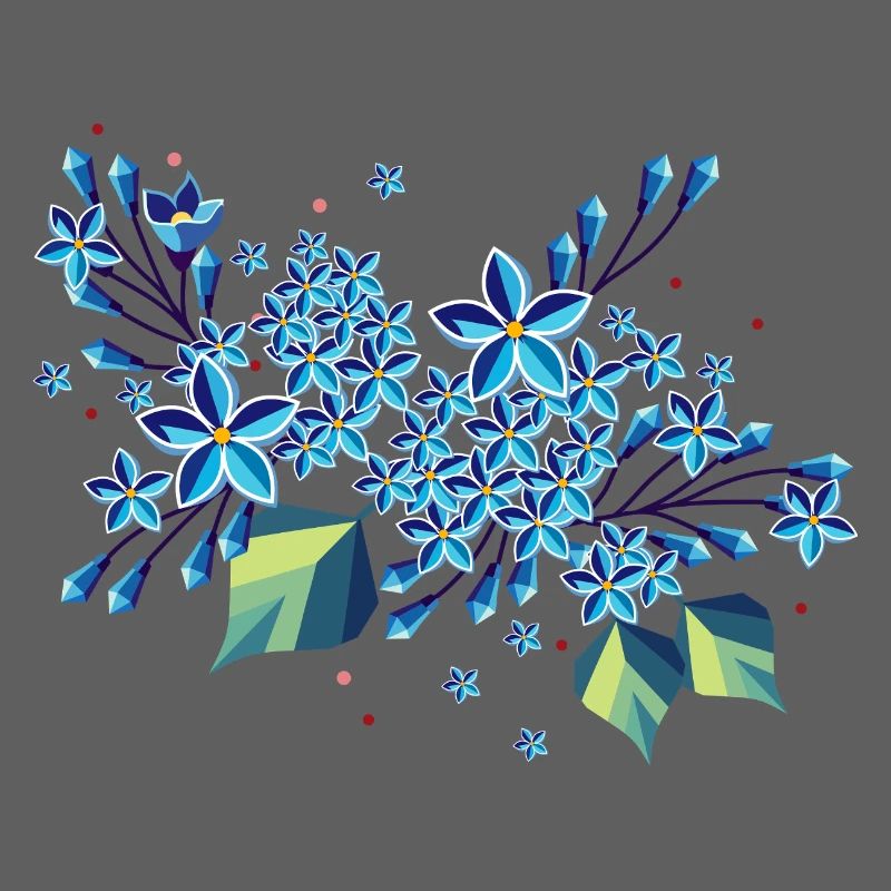 Lilac branch – elegant blue tones in a modern design