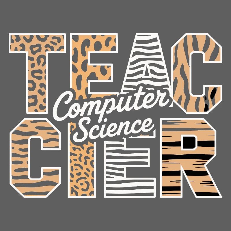 Computer Science Teacher Animal Pattern Style