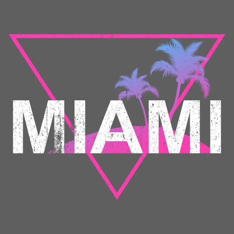 Miami Neon Palm Trees Rétro