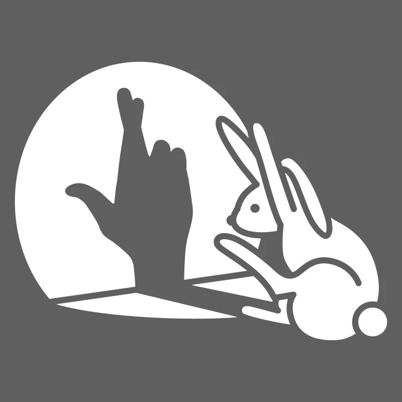 Funny Rabbit Hand Shadow Crossed Fingers