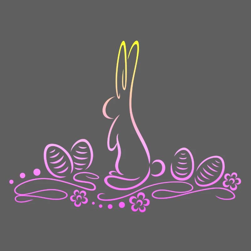 Easter Bunny Silhouette with Easter Eggs