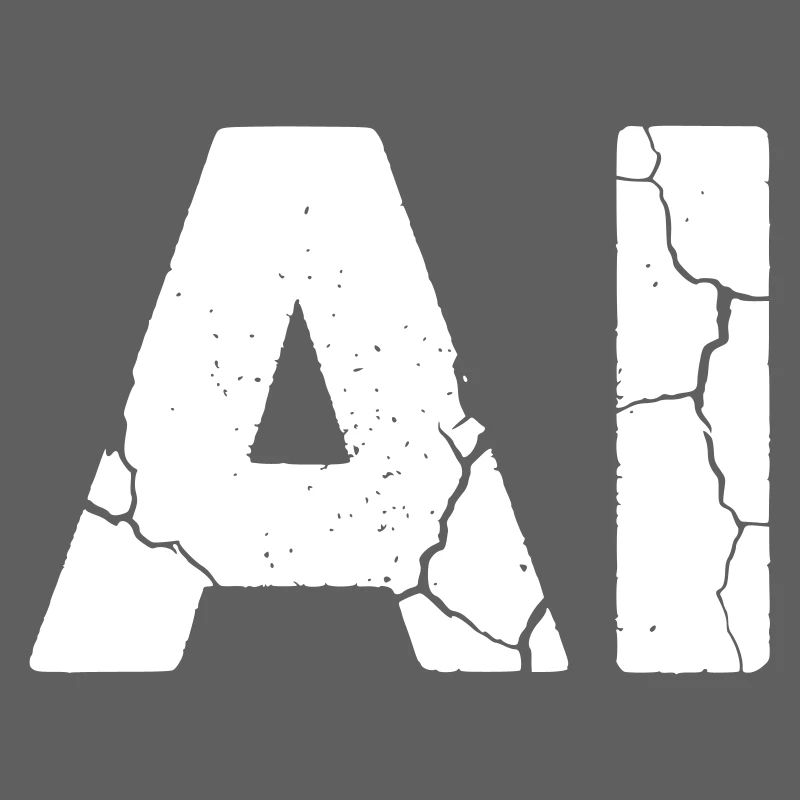 AI Artificial Intelligence Text Grunge Vector