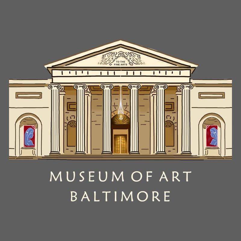 Musée de Baltimore, illustration dessinée à la main