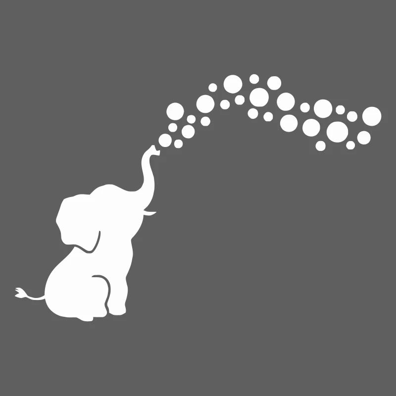 Verspielter Elefant, der Blasen bläst