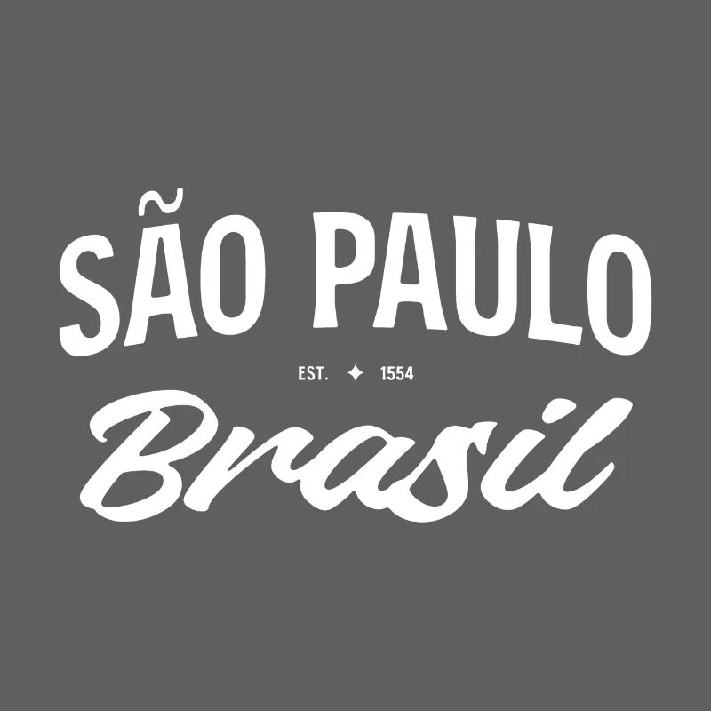 Sao Paulo Brasil Retro Script
