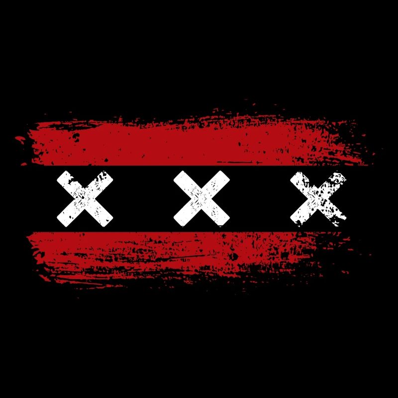 Dreifache rote X-Streifen