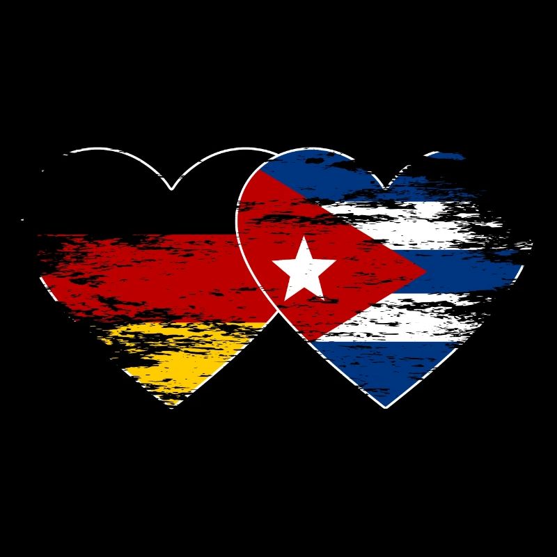 Allemagne Drapeau de Cuba utilisé coeur