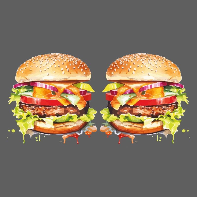 Explosion de l’aquarelle de Burger