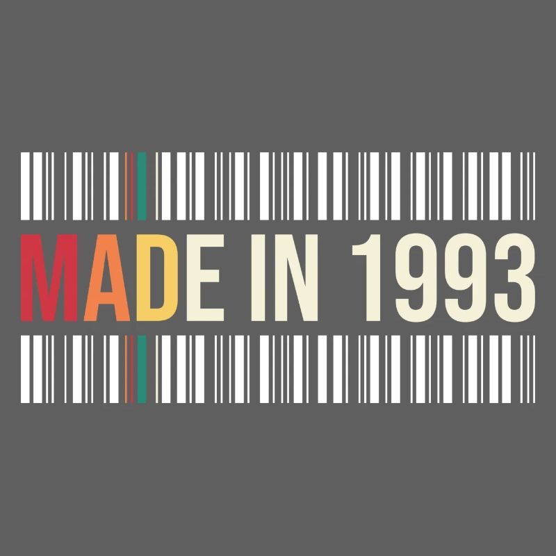 Born in 1993 Retro Barcode Tee