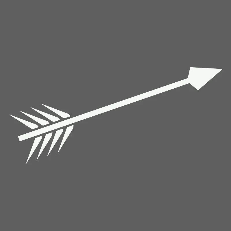 White arrow with feather
