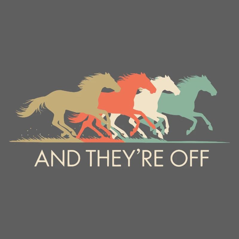 Illustration de chevaux de course vintage