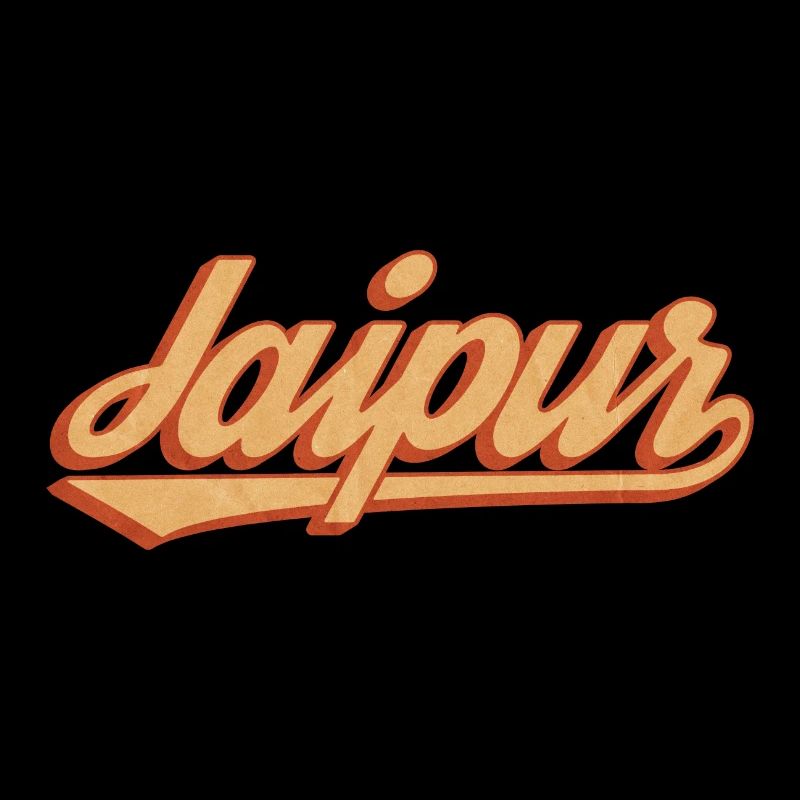 Jaipur Retro Lettering India Graphic Description