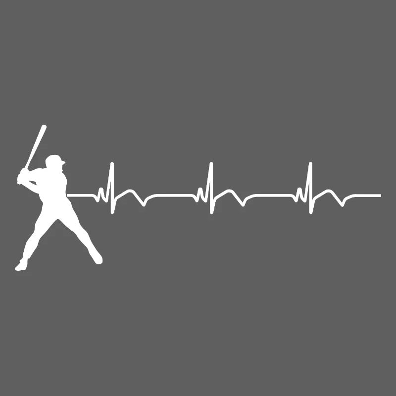 Baseball ECG Heartbeat Baseball Bat