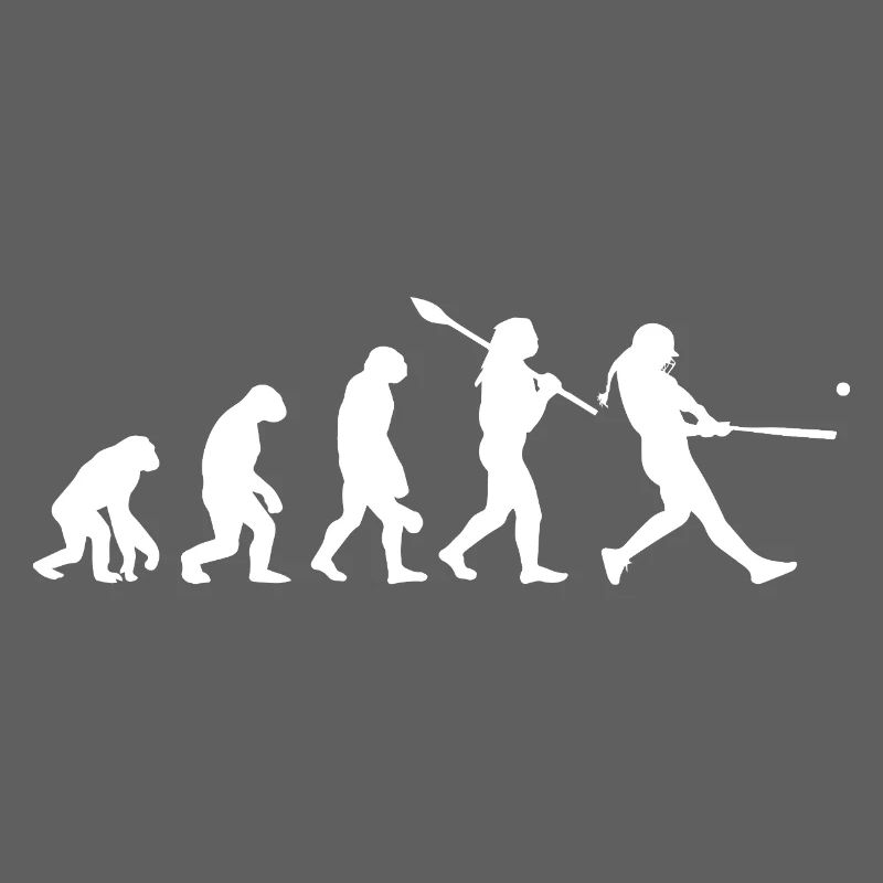Evolution of Man Baseball Softball Silhouette