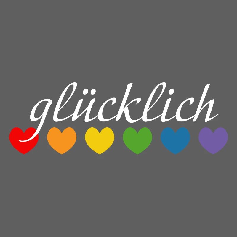 Regenbogenherzchen gluecklich weiss