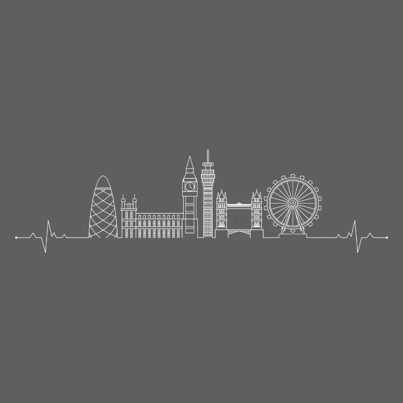 London Pulse Skyline Linie Kunst