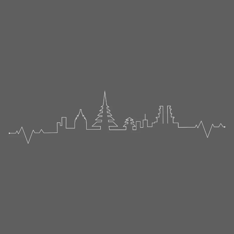 Durchgehende Skyline-Strichzeichnungen