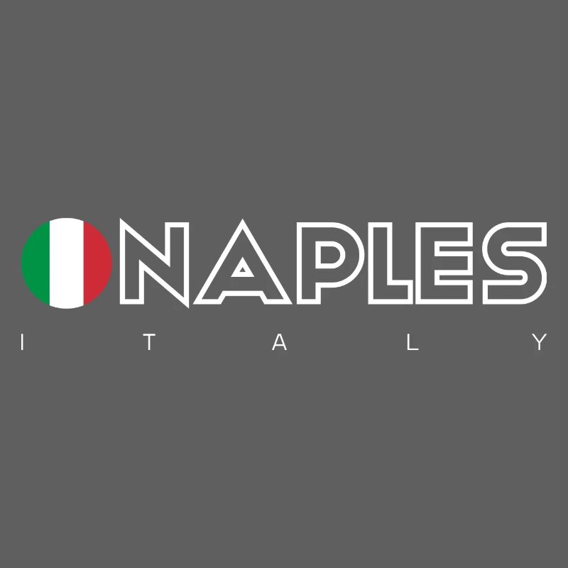 Naples Flag Circle Typography