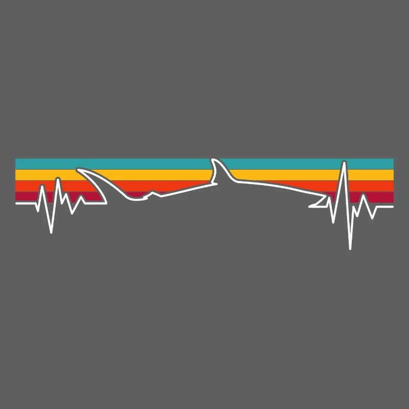 Retro Sonnenuntergang Wolf Pulse