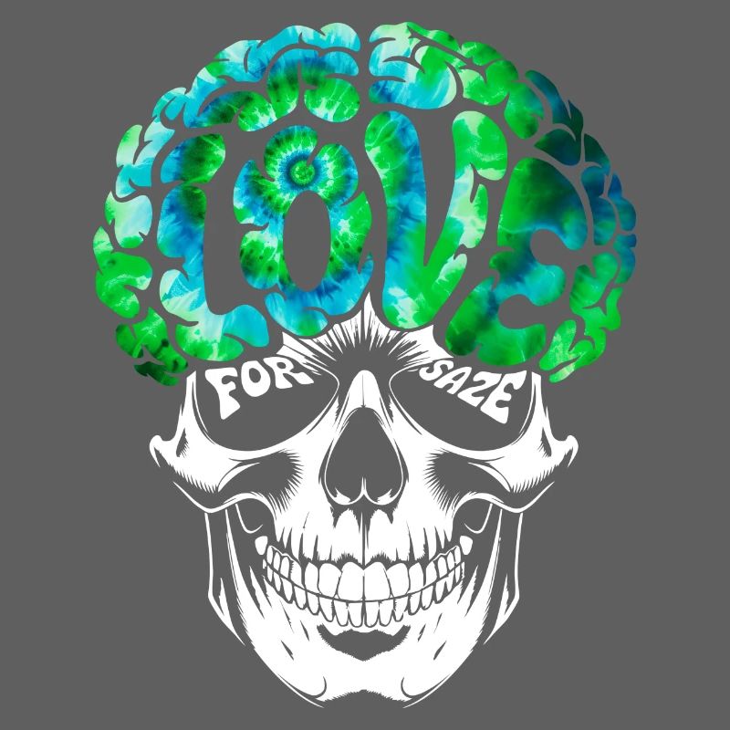 Psychedelic Skull Brain Love Tee