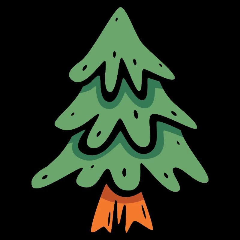 Weihnachtsbaum Cartoon Stil