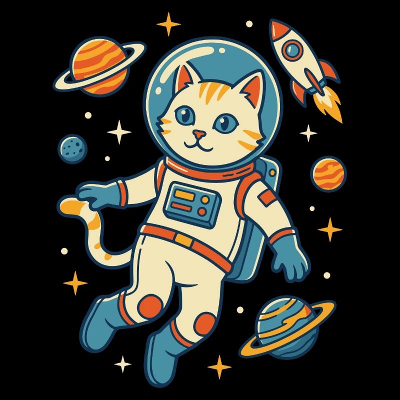 Chat astronaute dans l’espace