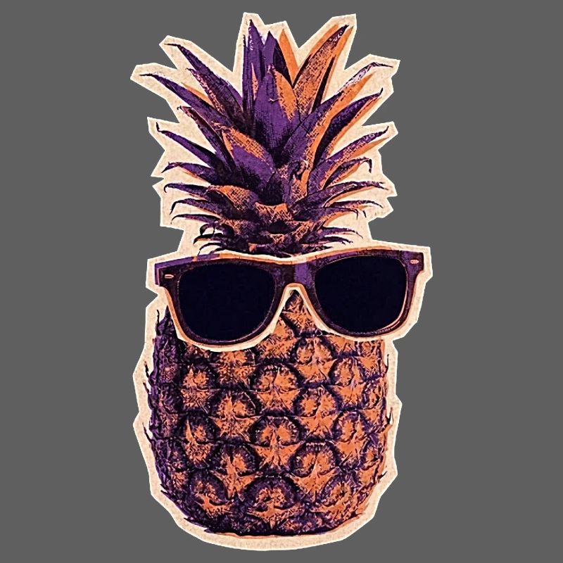 Cool pineapple with sunglasses