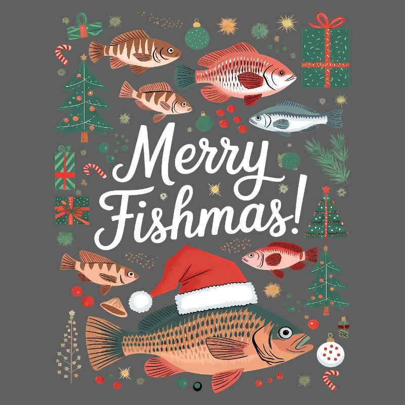 Angler Weihnachtspullover Fisch Merry Fishmas