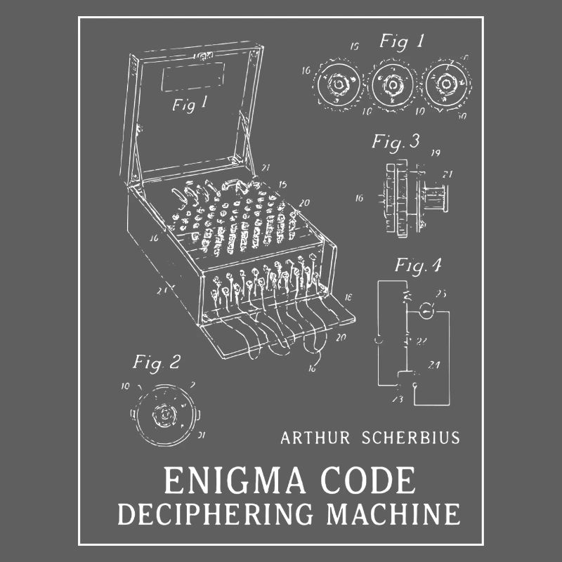 Enigma Code Deciphering Machine Illustration
