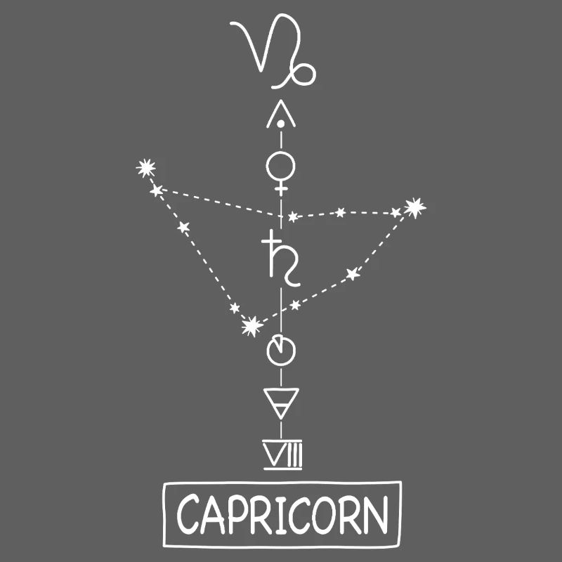 Capricorn - Steinbock Sternzeichen - weiss