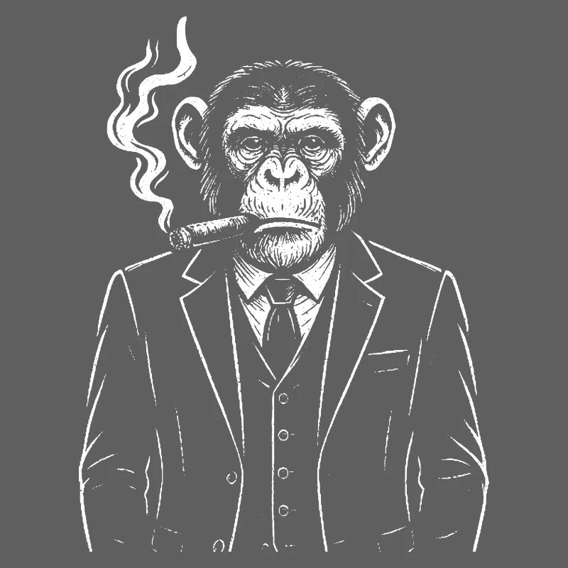 Elegant Monkey Smoking Cigar