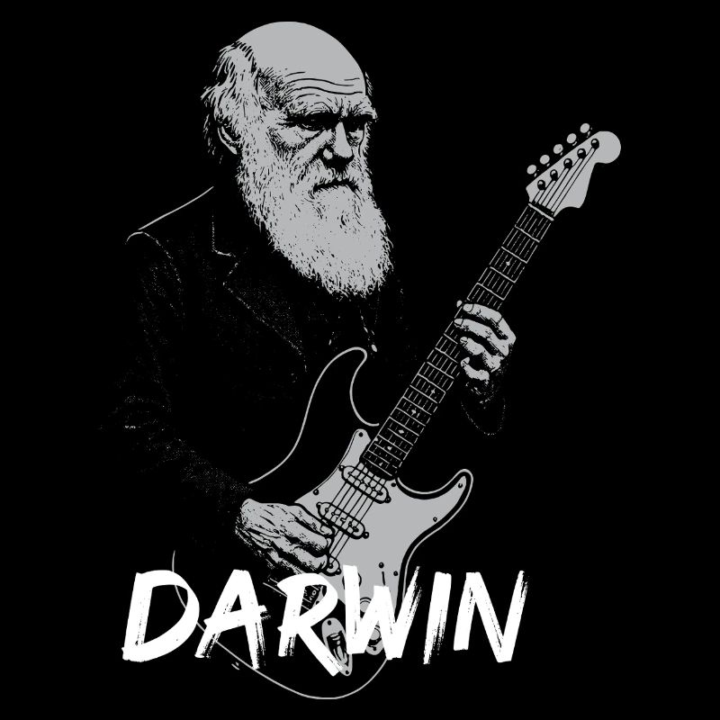 Darwin jouant de la guitare Evolution