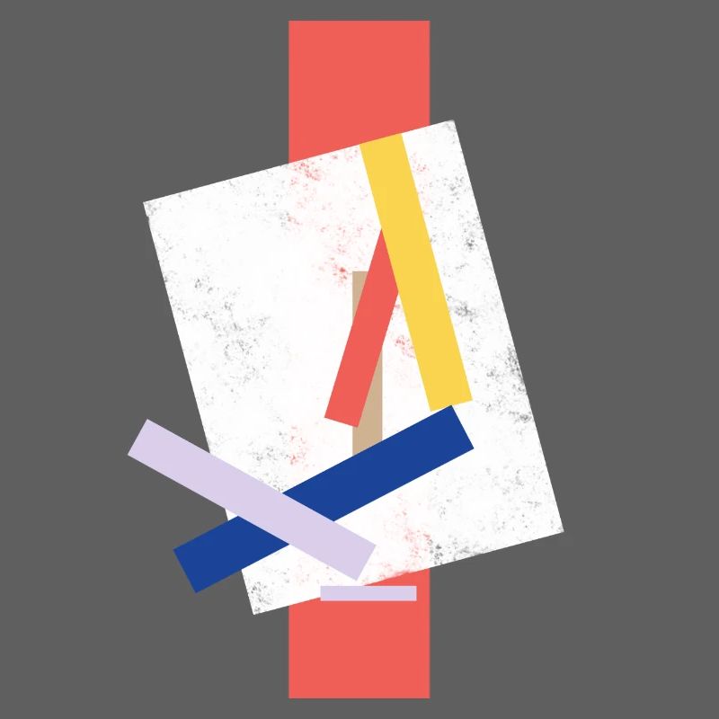 Abstract color block pattern distorted face